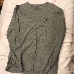 Speckled grey polo long sleeve T-shirt